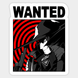 Wanted Wolf (black) Sticker